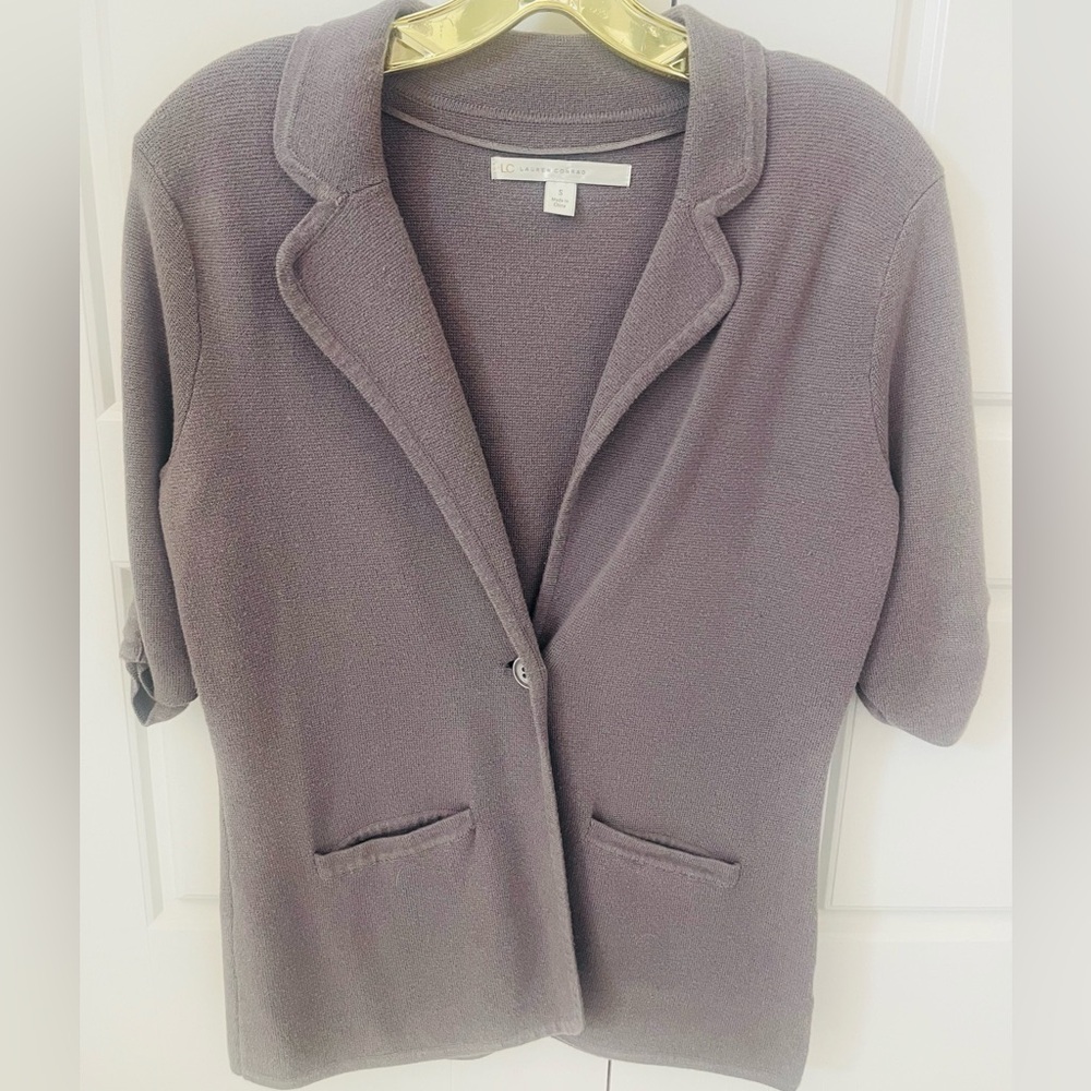 Women’s LC Lauren Conrad Vintage Glamour Sweater Blazer Shark Grey size Small